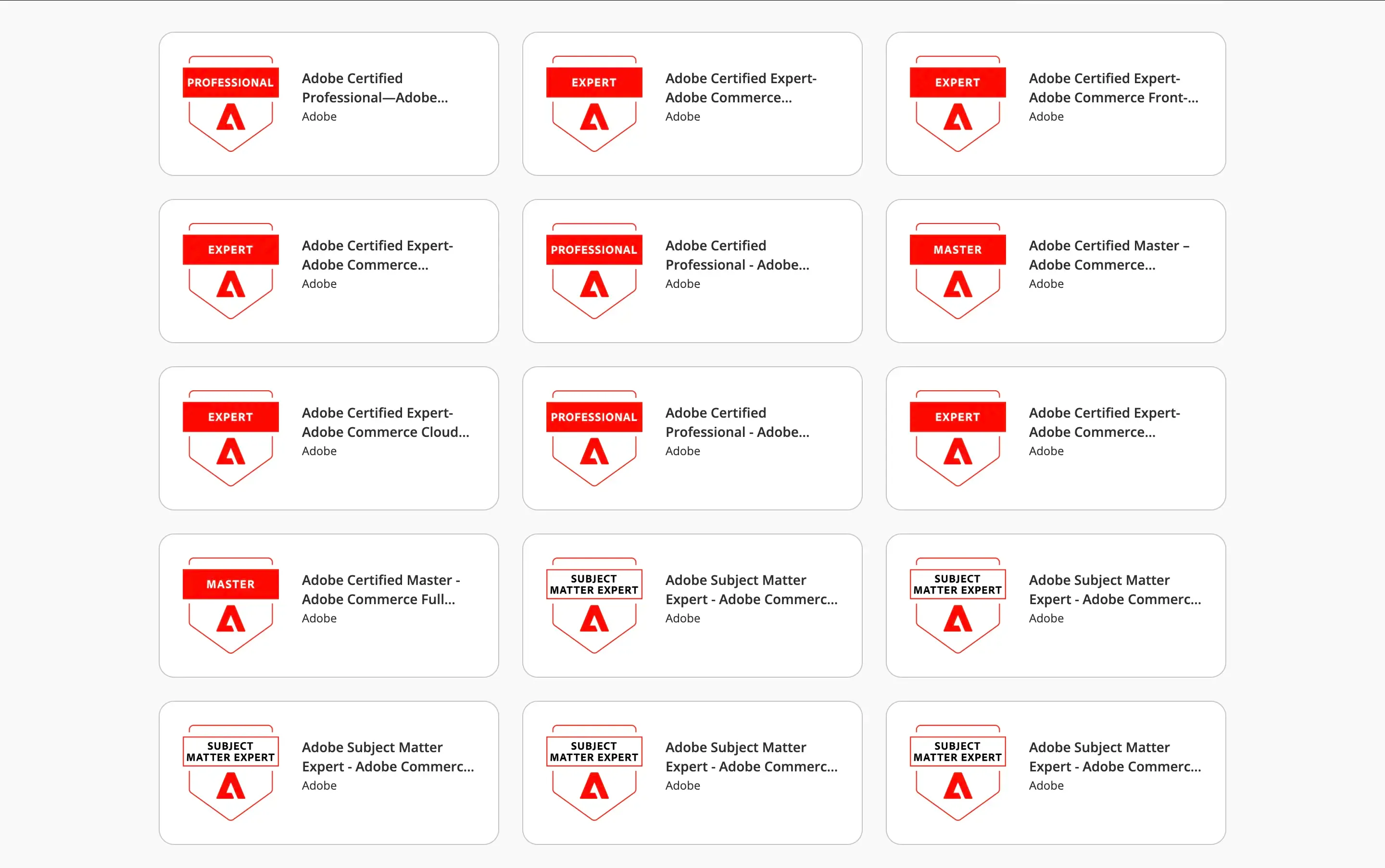 Adobe Commerce Certificates