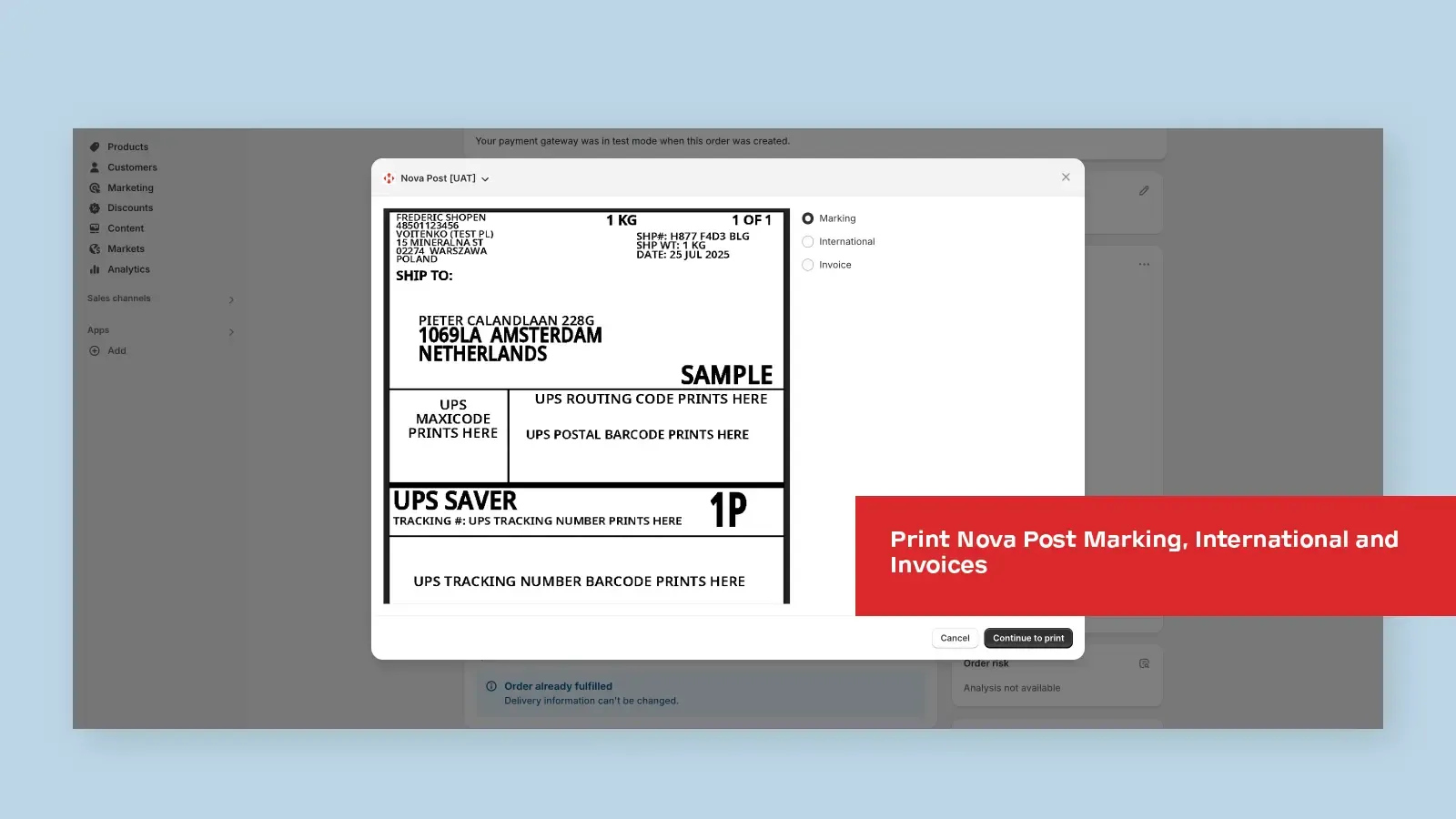 NOVA POST — друк етикеток